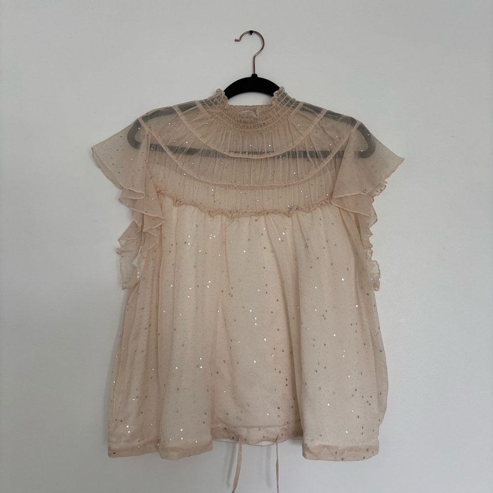 Lola & Sophie Women’s Studded Chiffon Blouse